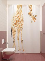 картинка Фотоштора для ванной Жираф от магазина Рим-Декор